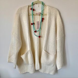 NWT Philosophy Ivory Knit Pocket Cardigan